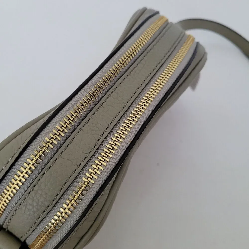 Michael Kors Double Zip Crossbody Dusty Sage Shoulder Bag Purse Small Camera New